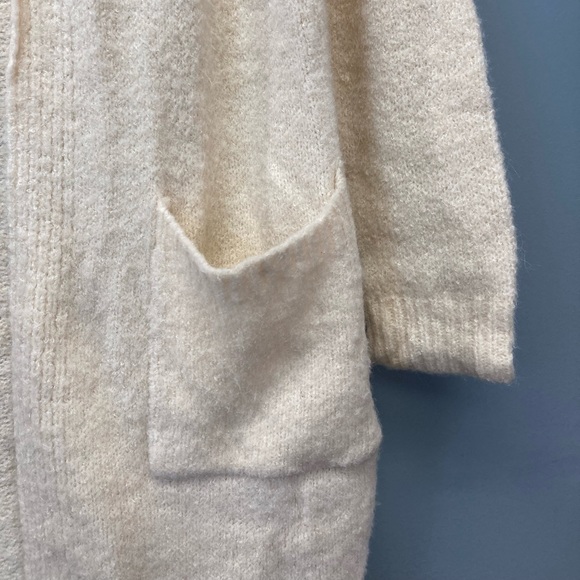 Entro Women’s Sweater Beige Long Cardigan Pockets Hood Size Small[N] - Picture 3 of 6